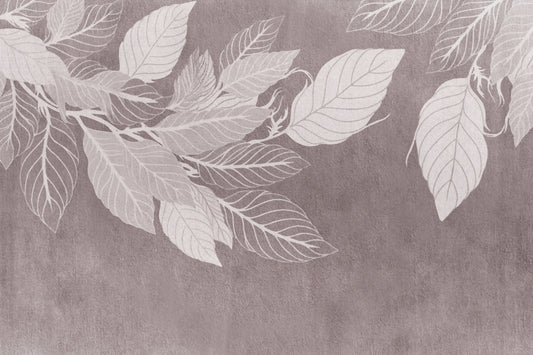 Monochrome Botanical Leaf Wall Mural