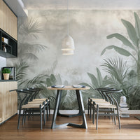 Muted tropical foliage wallpaper for nature lovers
