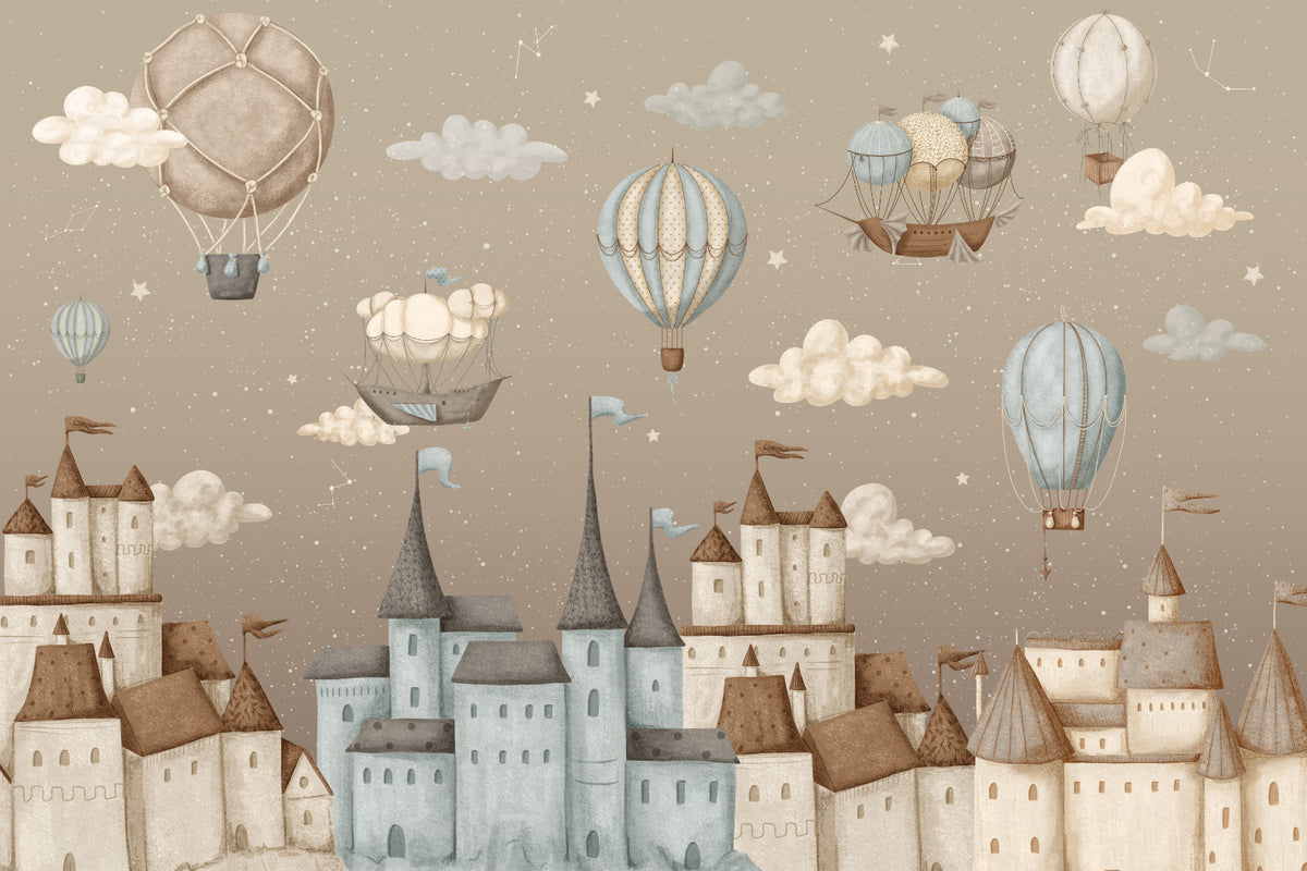 Fantasy Castle Wallpaper Mural in your room — zoomed