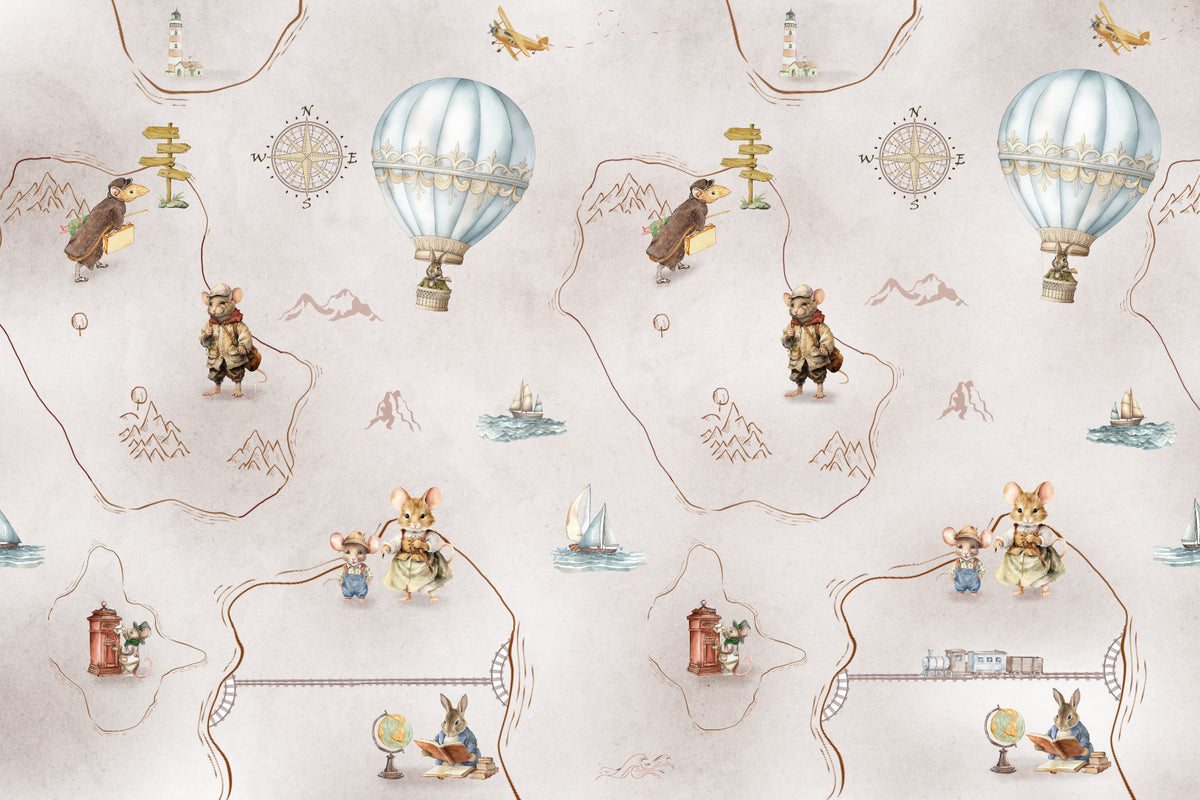 Murale da parete con avventure di animali stravaganti in your room — zoomed