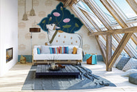 Indian Cultural Wall Mural featuring temple bells
