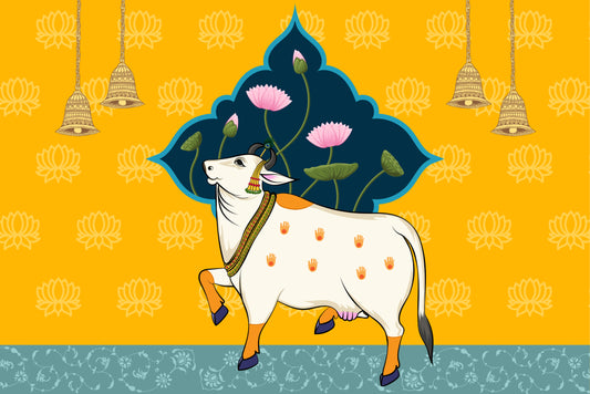 Sacred Cow Hindu Worship Mural