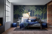 Divine cow and calf artwork with deep blue background
