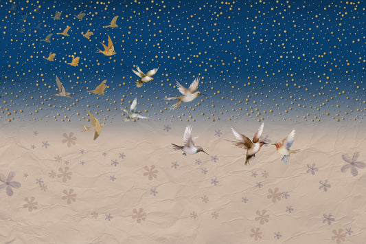 Wandbild „Himmlische Vögel Sternenhimmel“