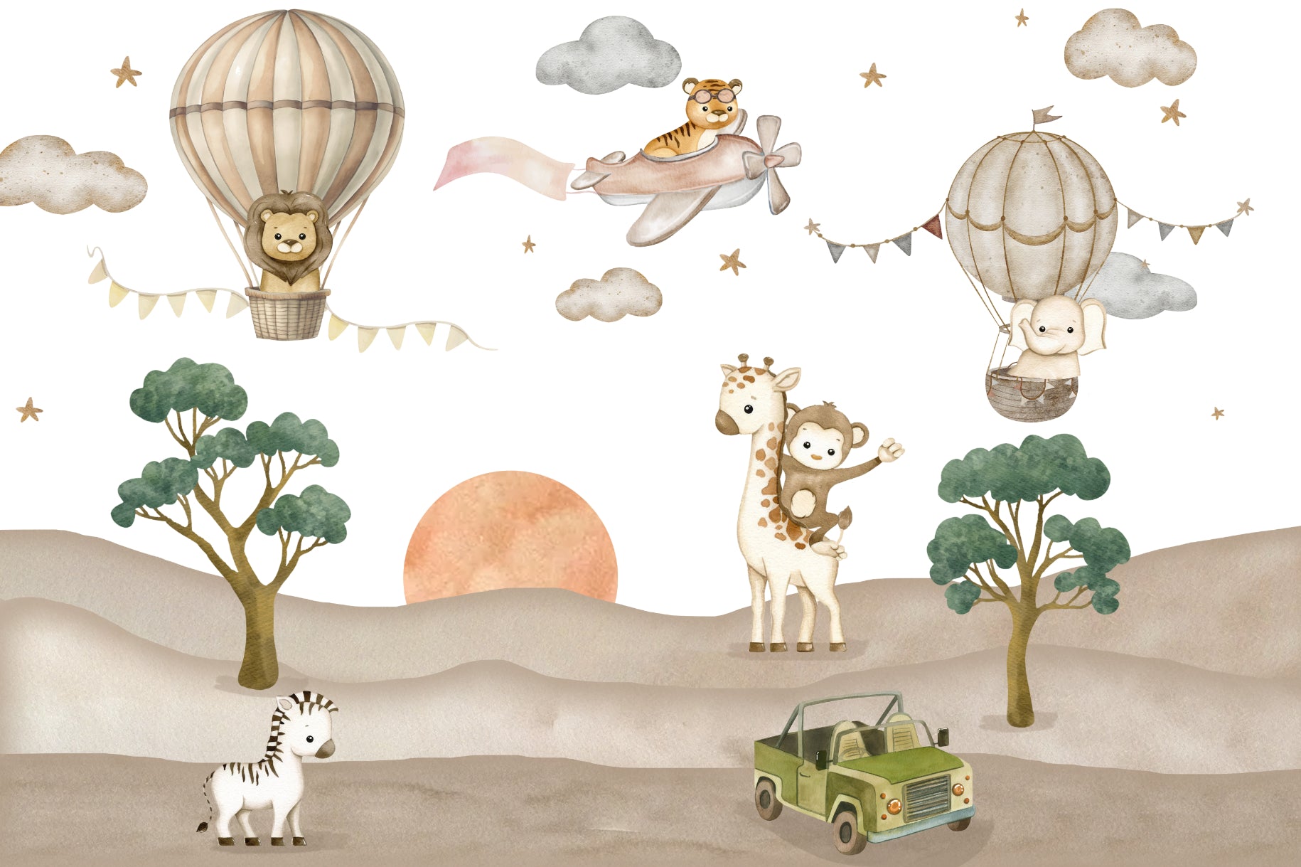 Safari Adventure Nursery Tapete