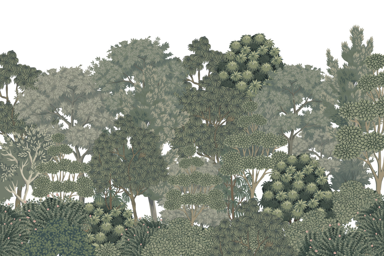 緑豊かな植物林の壁画 in your room
