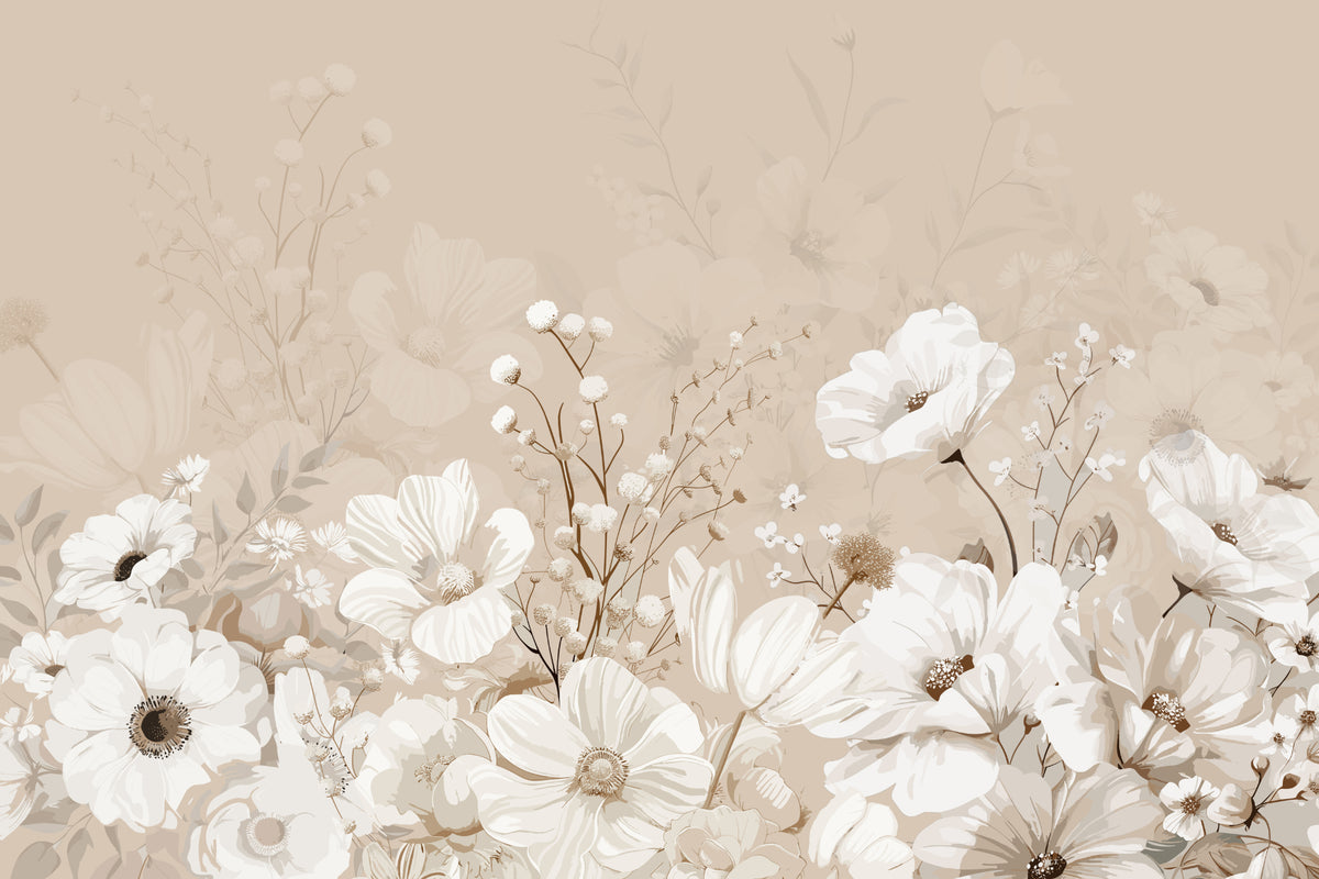 Peint peint floral beige neutre beige in your room — zoomed