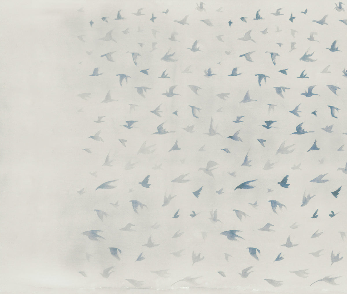 Minimalistische Aquarellfliege Vögel Wallpaper in your room