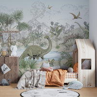 Jungle dinosaur wall covering for playrooms
