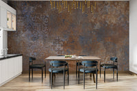 Rustic brown and blue wallpaper design
