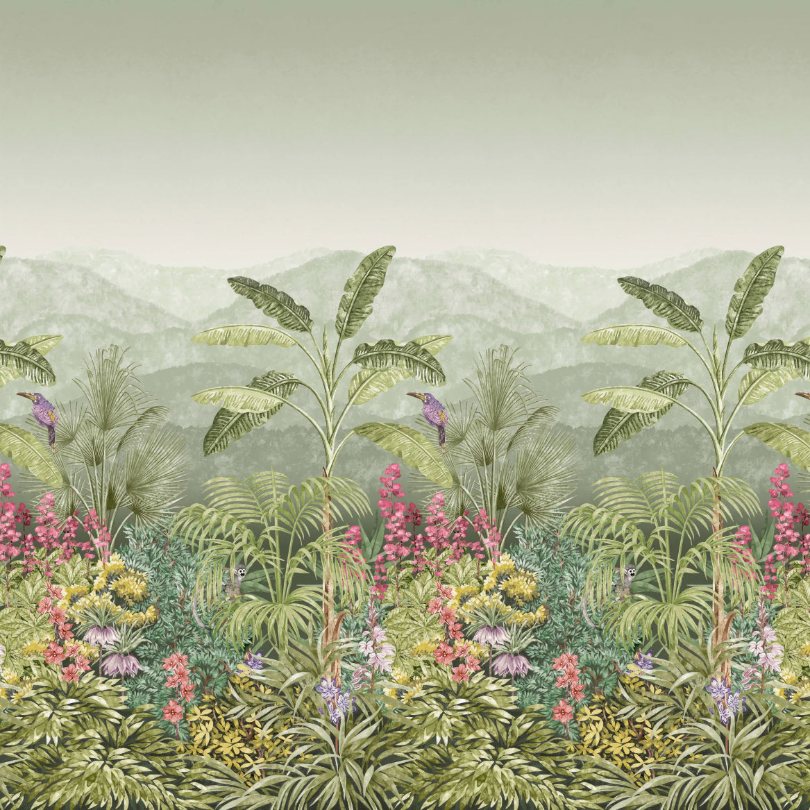 Mural de parede botânico com tema de selva tropical in your room