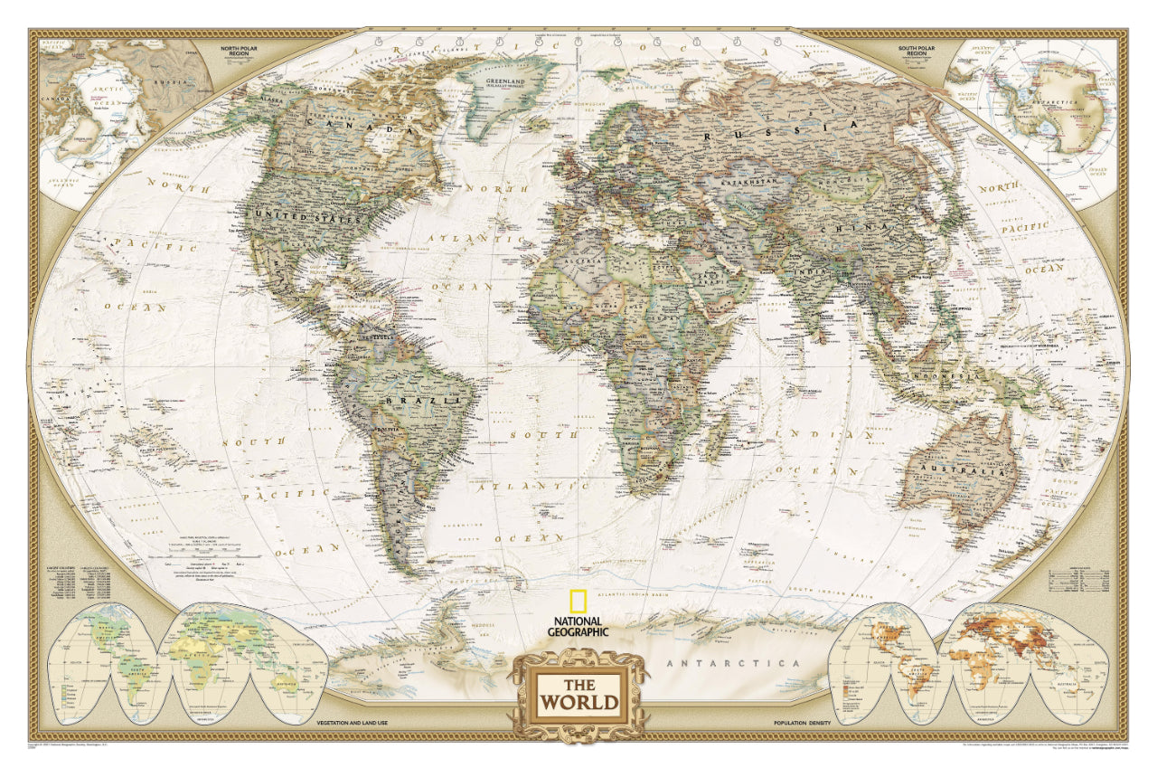Mappa politica del mondo, murale da parete National Geographic in your room — zoomed