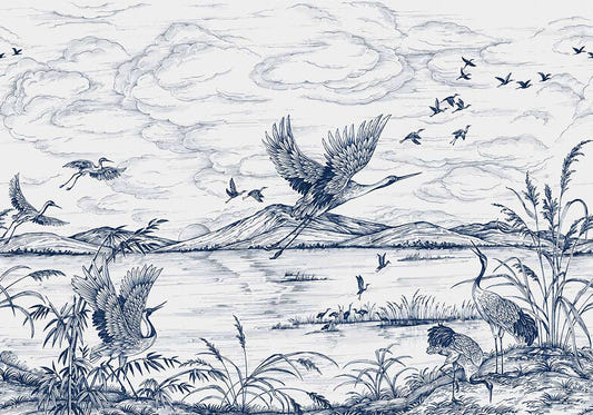 Fresque murale panoramique du lac Heron