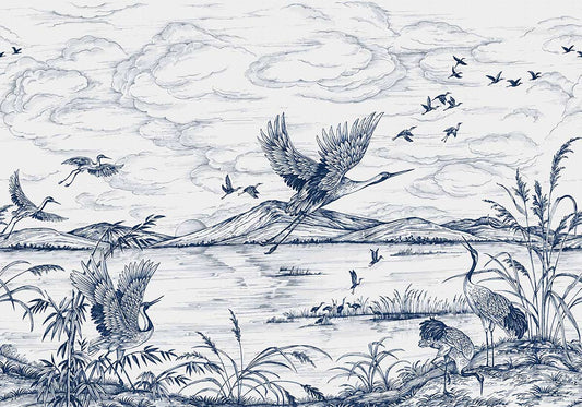 Wandgemälde mit Motiv des Heron Lake