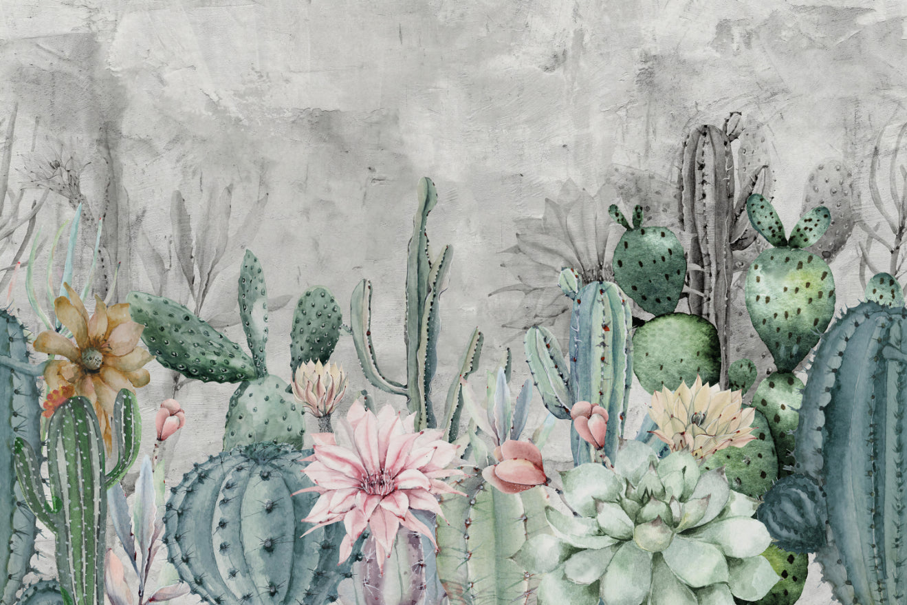 Aquarell-Kaktus-Wandbild
