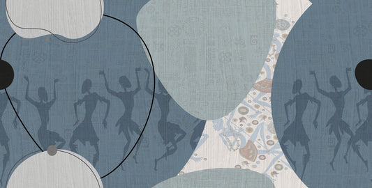 Mural abstrato de dança tribal