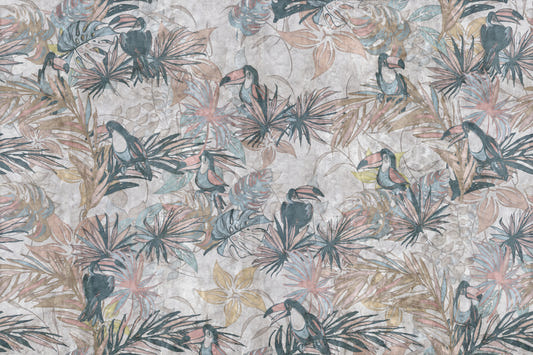 Fresque murale vintage de toucan tropical