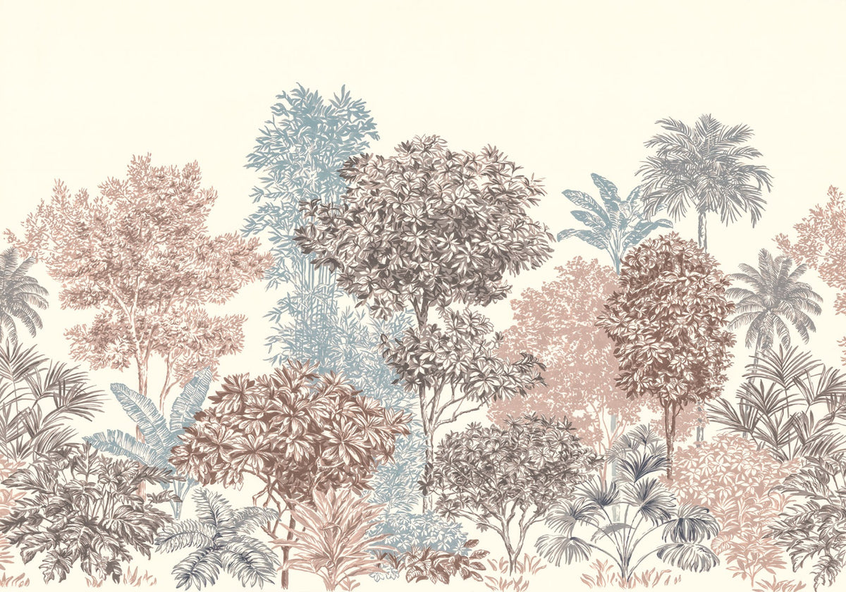 Fotomurale vintage con foresta tropicale in your room