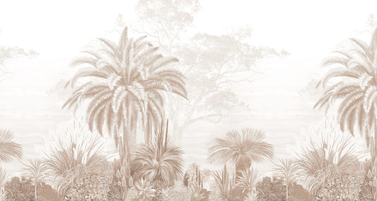 Monochrome Tropical Palm Wallpaper