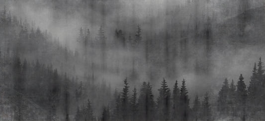 Murale da parete nero Misty Forest