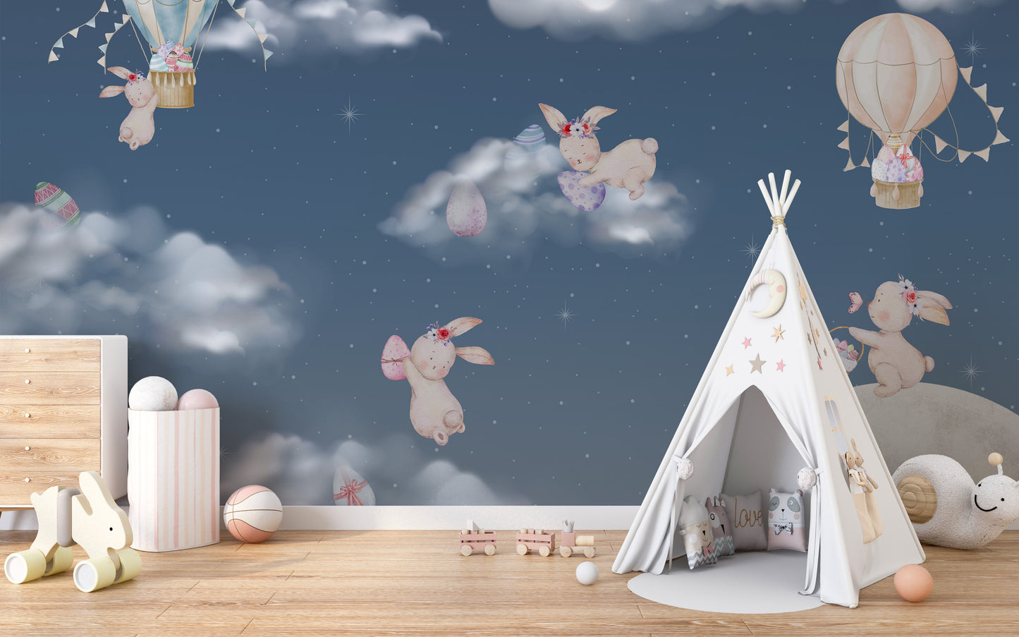 Night Sky Bunny Easter Wallpaper
