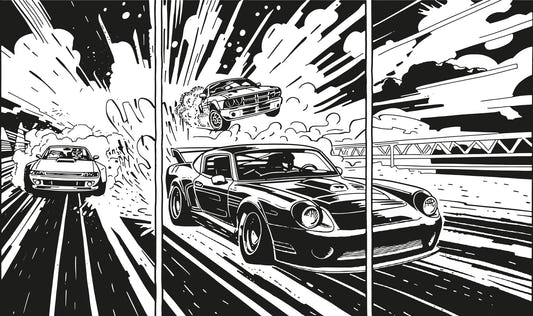 Monochromes Muscle Car Tapete