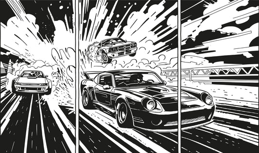 Monochrome Muscle Car Wallpaper