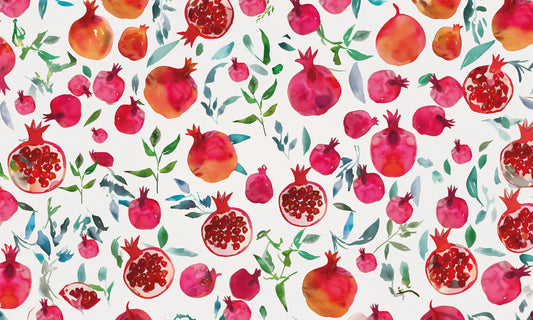 Pomegranate Bliss Watercolor Wallpaper