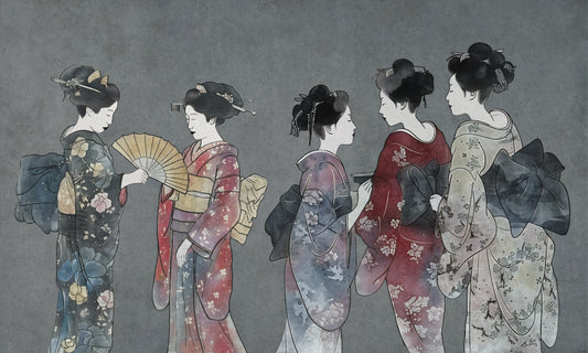 Whispers of Silk Japanese Kimono Wallpaper