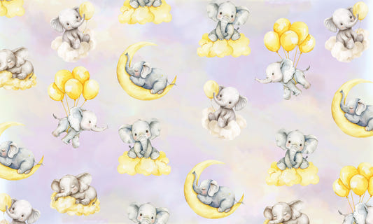 Berceau céleste fond d'éléphant