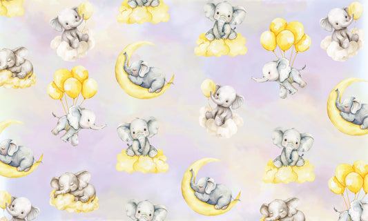 Carta da parati elefante delle cucina celeste