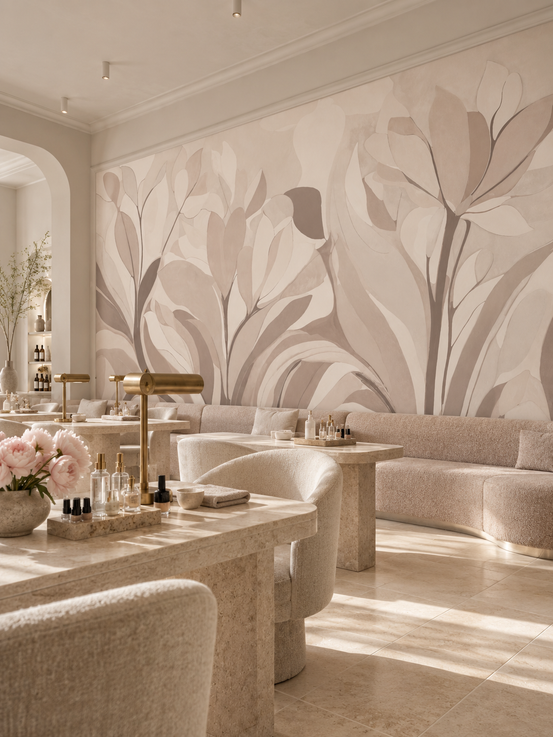 Emils Bloom - Rauchfarbenes Wandbild