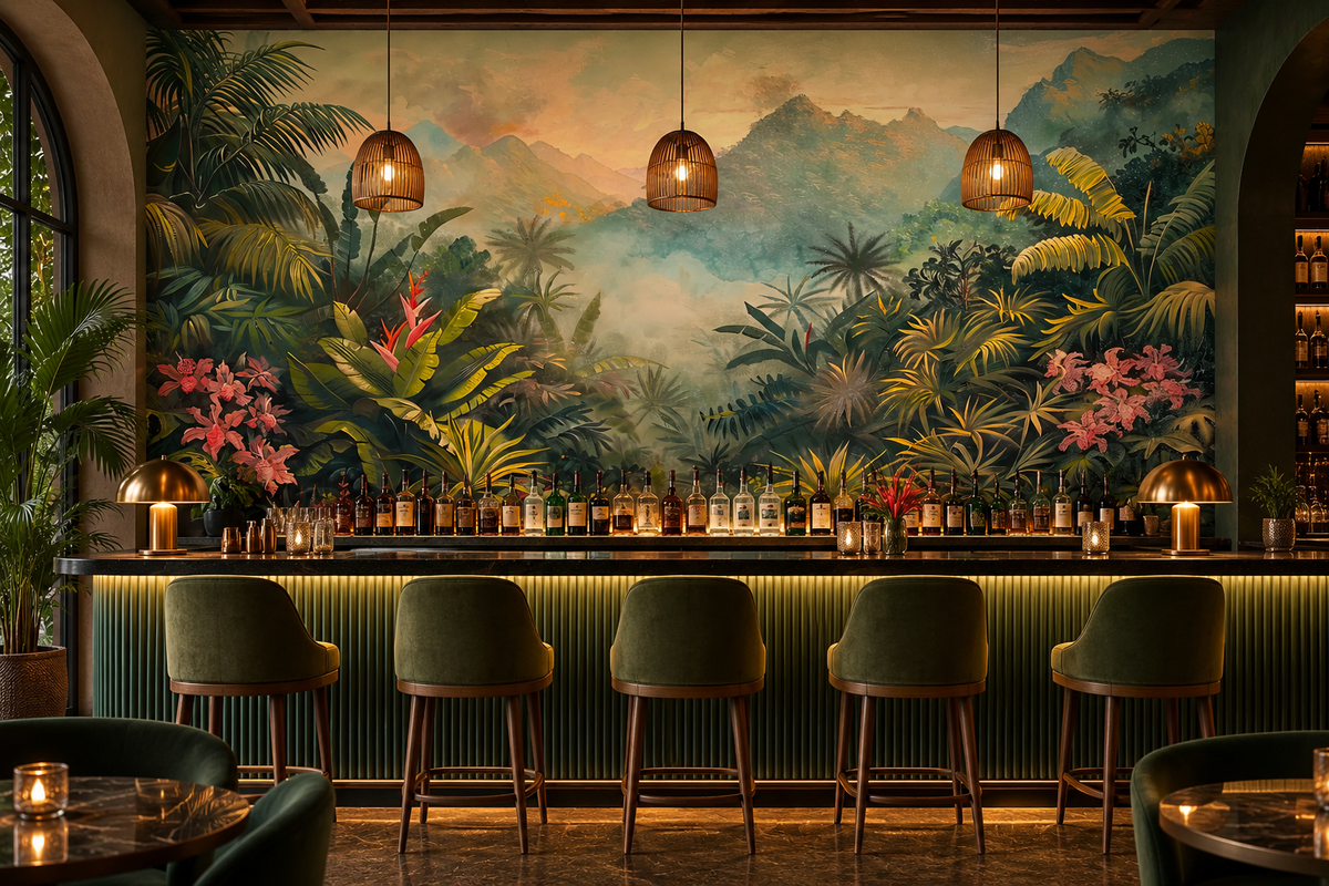 Peinture murale de la jungle floom