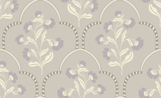 Papier peint à treillis floral⁠
