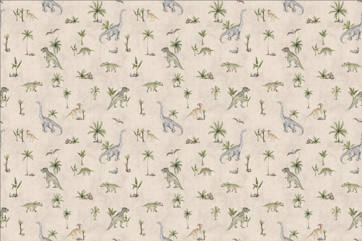 Blød beige dinosaur tapet in your room