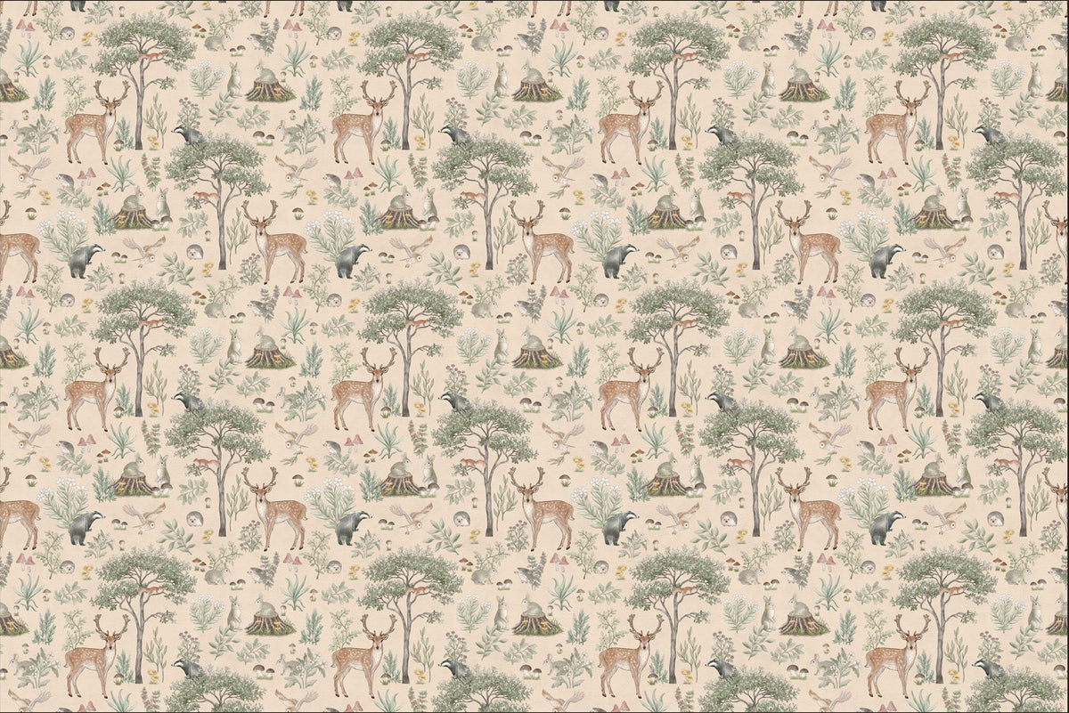 Warm Beige Wildlife Wallpaper