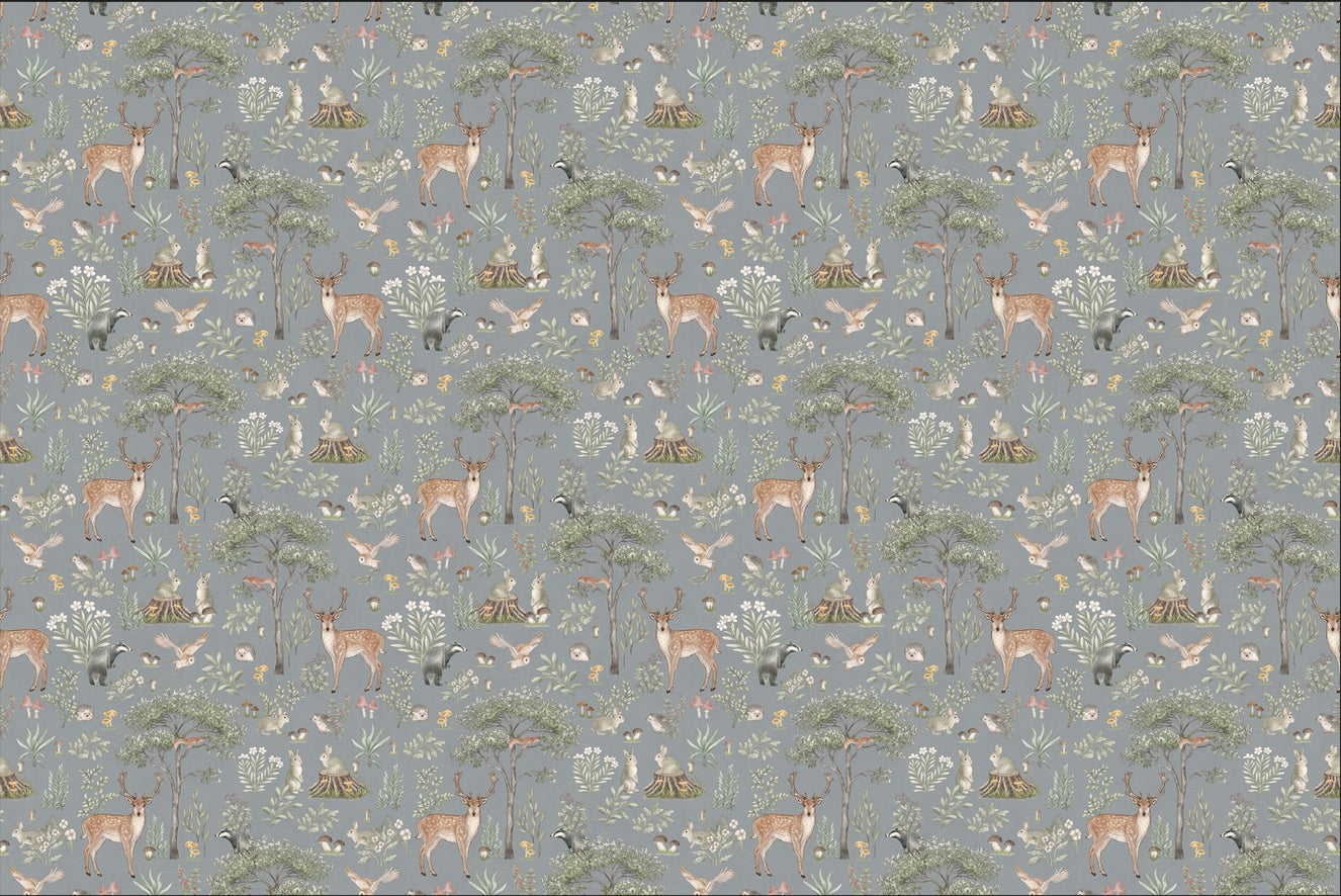 Dusty Blue Wildlife Wallpaper