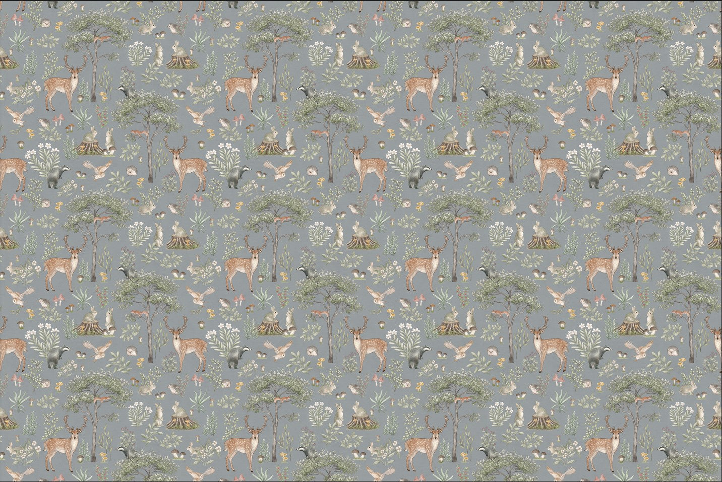 Stoffig blauw wildlife wallpaper