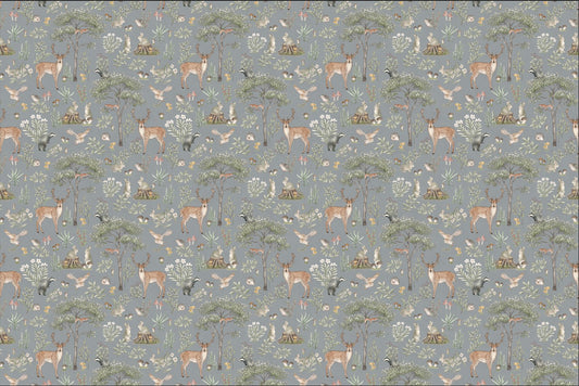 Dusty Blue Wildlife Wallpaper
