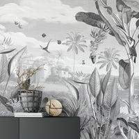 Black and White Forest Mansion Wallpaper - Giffywalls