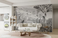 Black and White Forest Mansion Wallpaper - Giffywalls