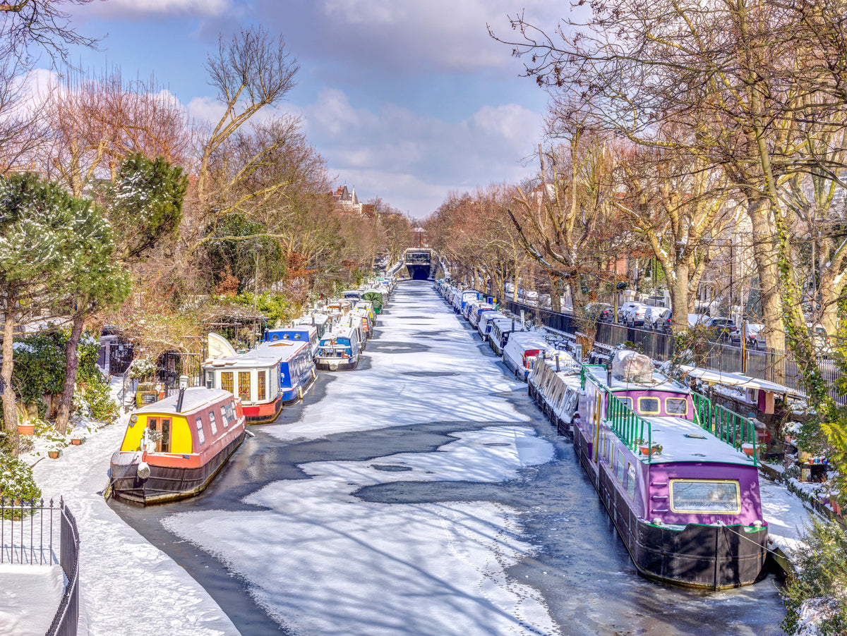 London's Frosted Waterways Wall Mural in your room — zoomed