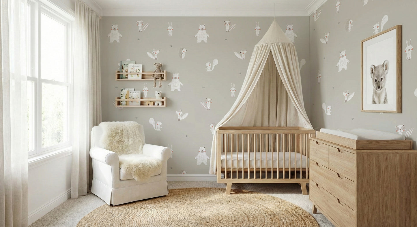 Hvid farve skovdyr tapet