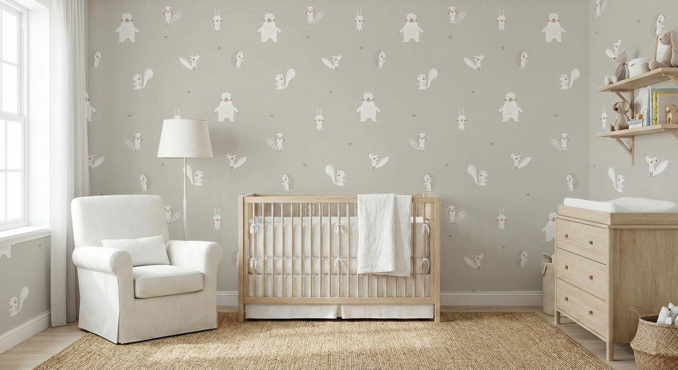 Hvid farve skovdyr tapet