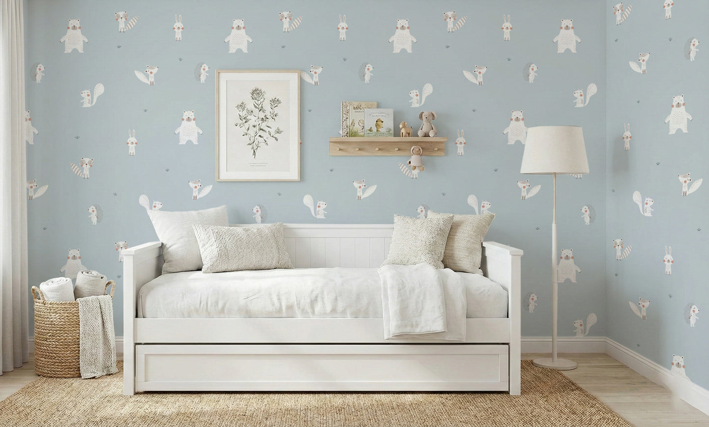 Forest Animals Blue Wallpaper For Walls