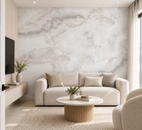 Papier peint en marbre blanc mural