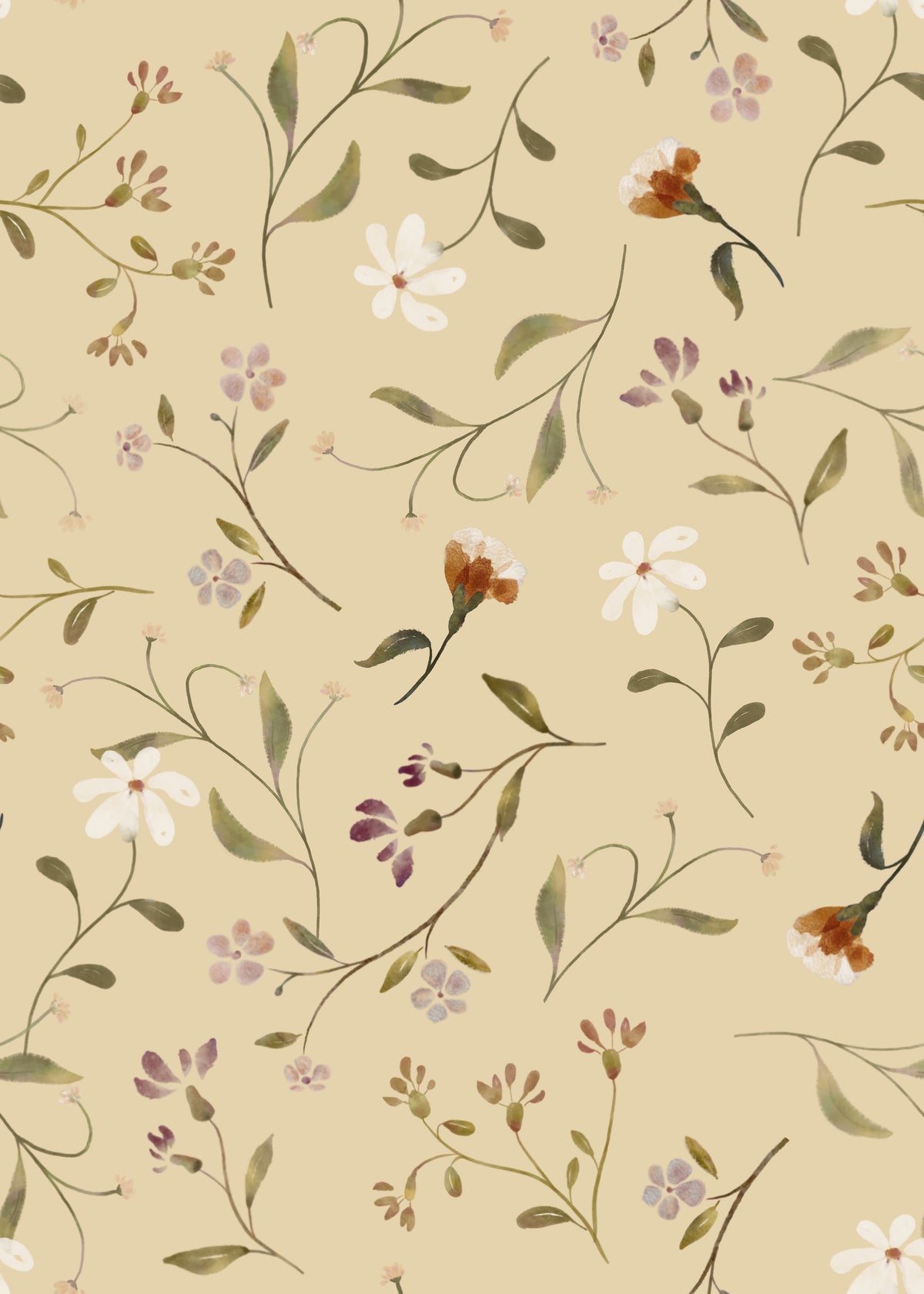 Memories in Petals Wallpaper⁠ Vanilla Wallpaper⁠ in your room — zoomed
