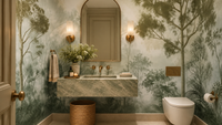 Misty Green Forest Wall Mural