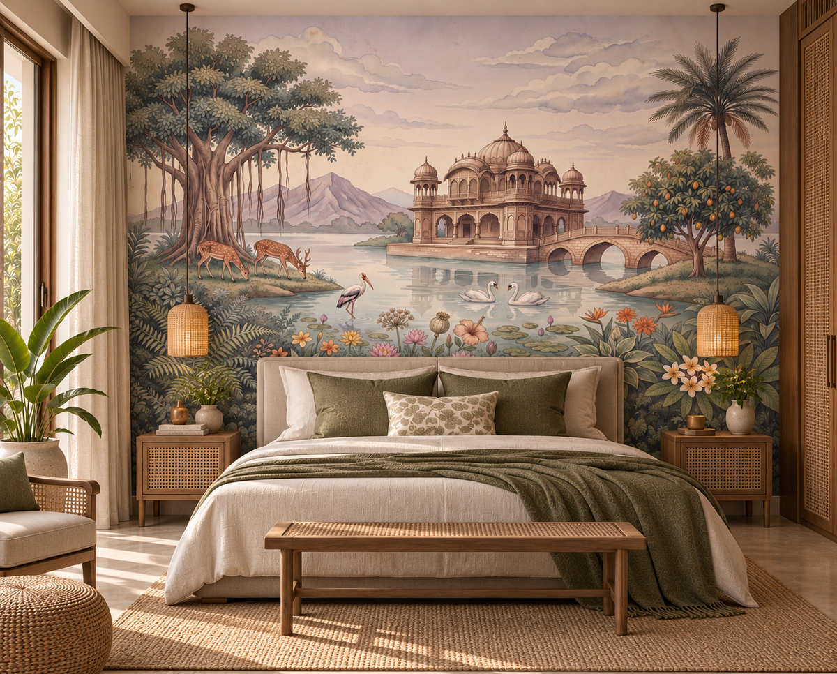 The Enchanted Lake Palace Wall Mural-RJM09