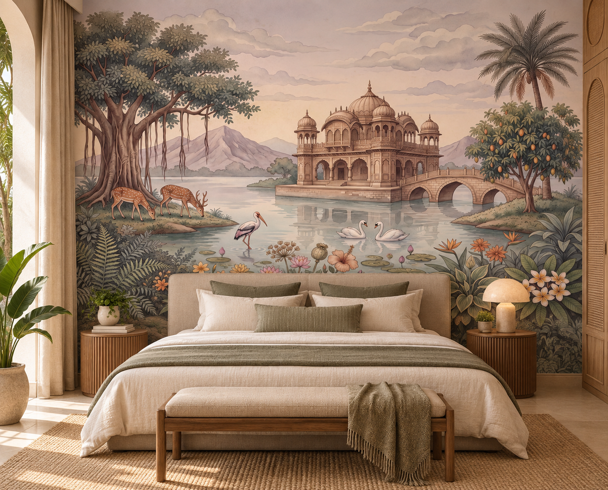 The Enchanted Lake Palace Wall Mural-RJM09